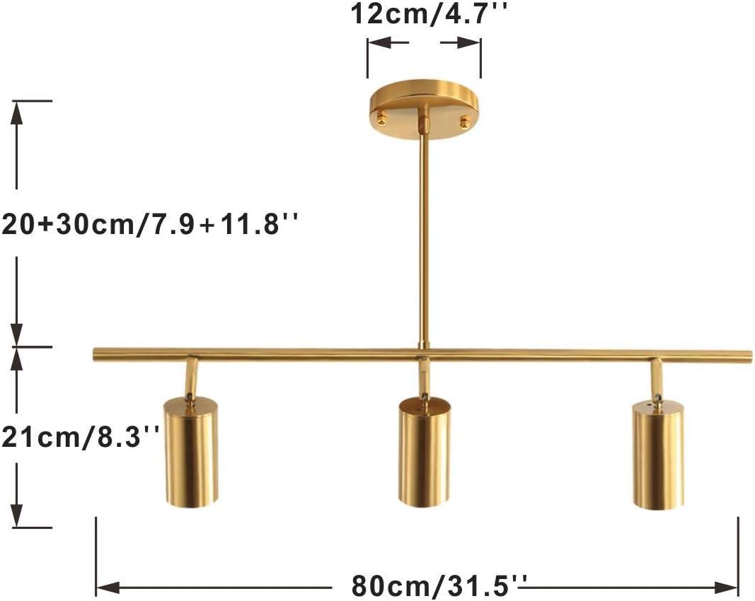 Adjustable 3-Light Brushed Brass LED Ceiling Spotlight