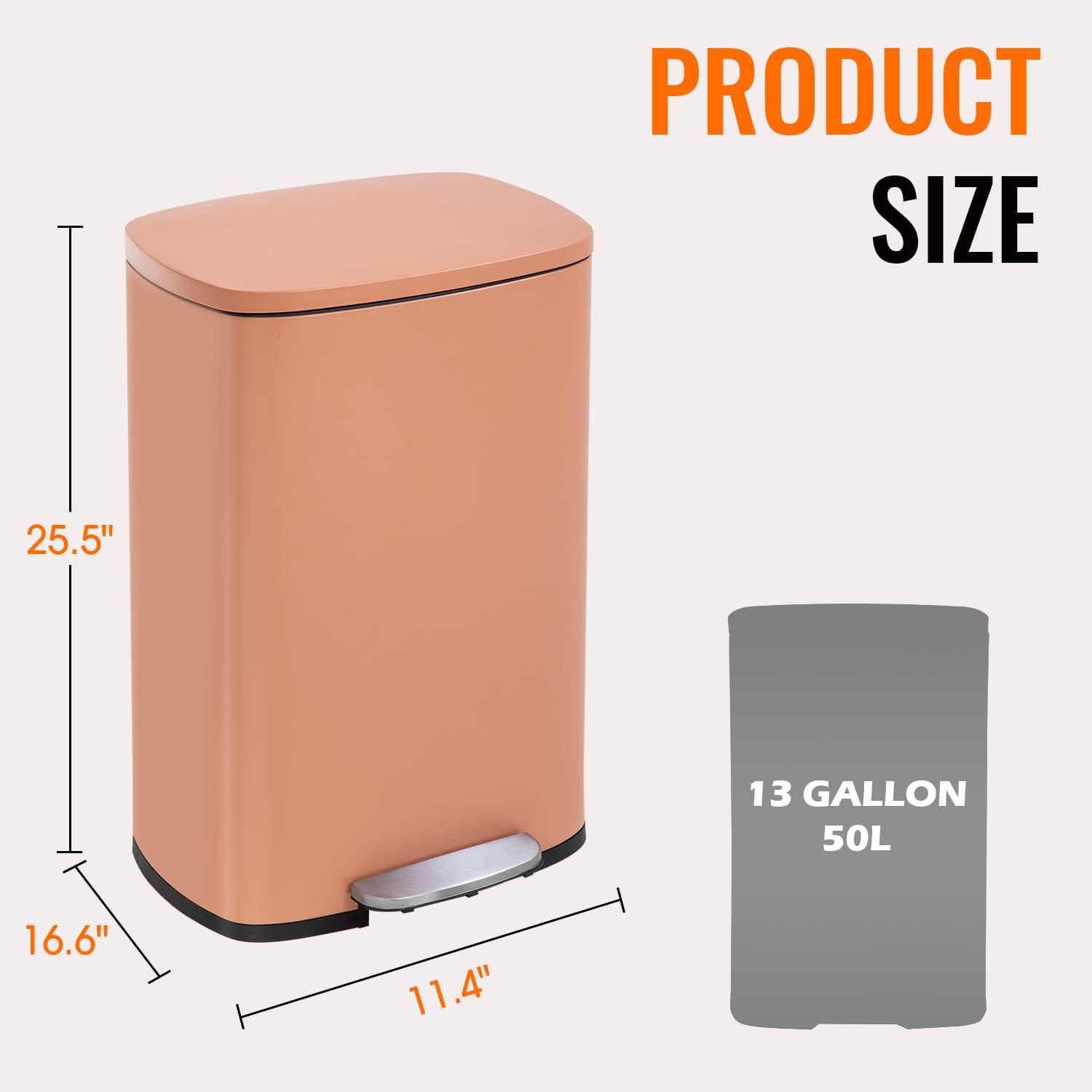 Steel Step On Trash Can - 13 Gallons
