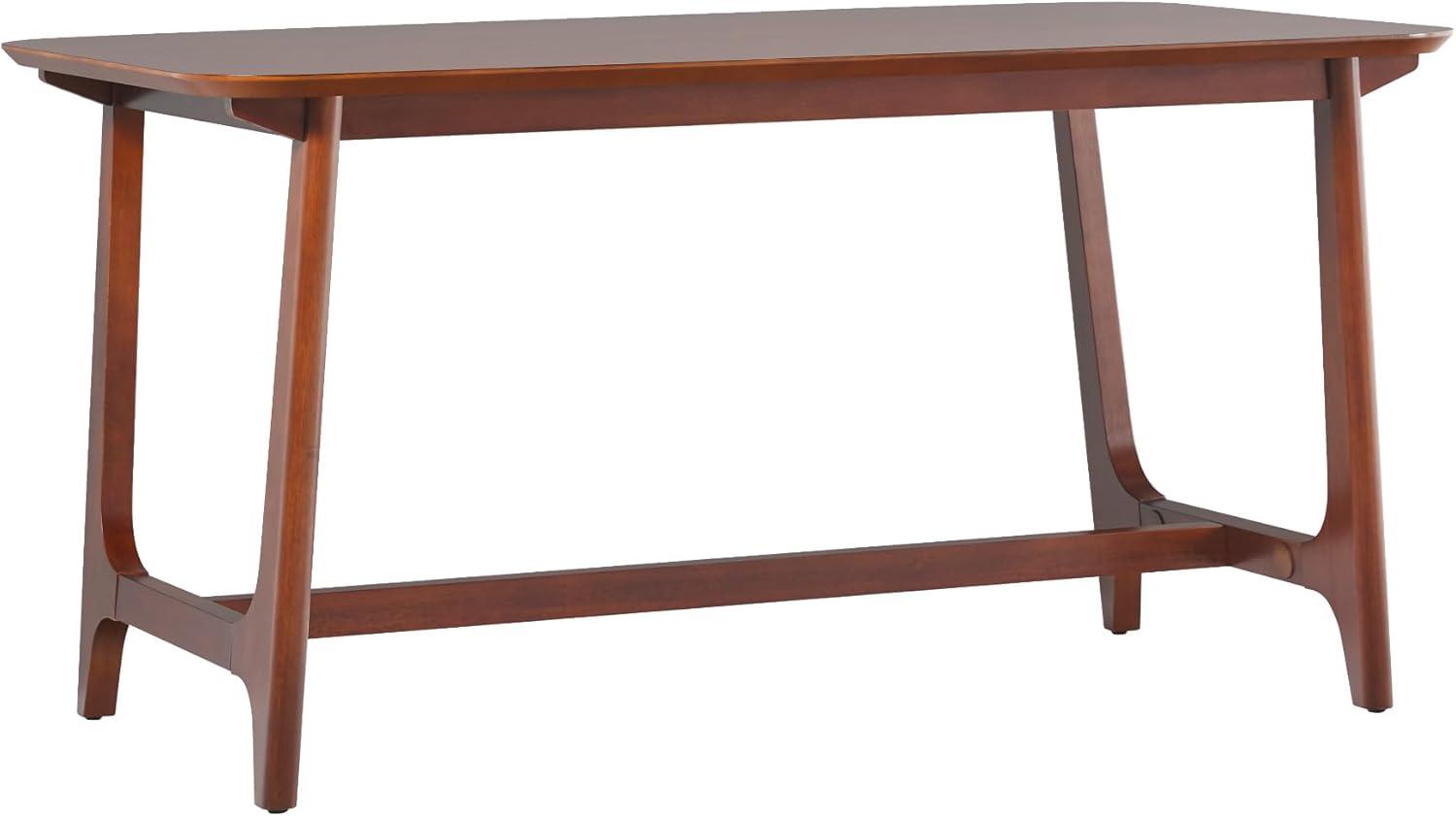 Walnut Mid-Century Modern Trestle Dining Table, 60 Inch