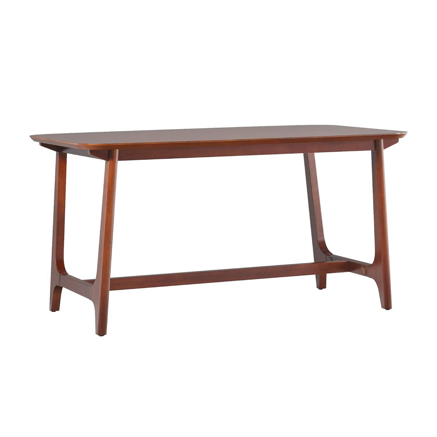Walker Edison 60" Mid-Century Wood Dining Table with Trestle Base in Walnut
