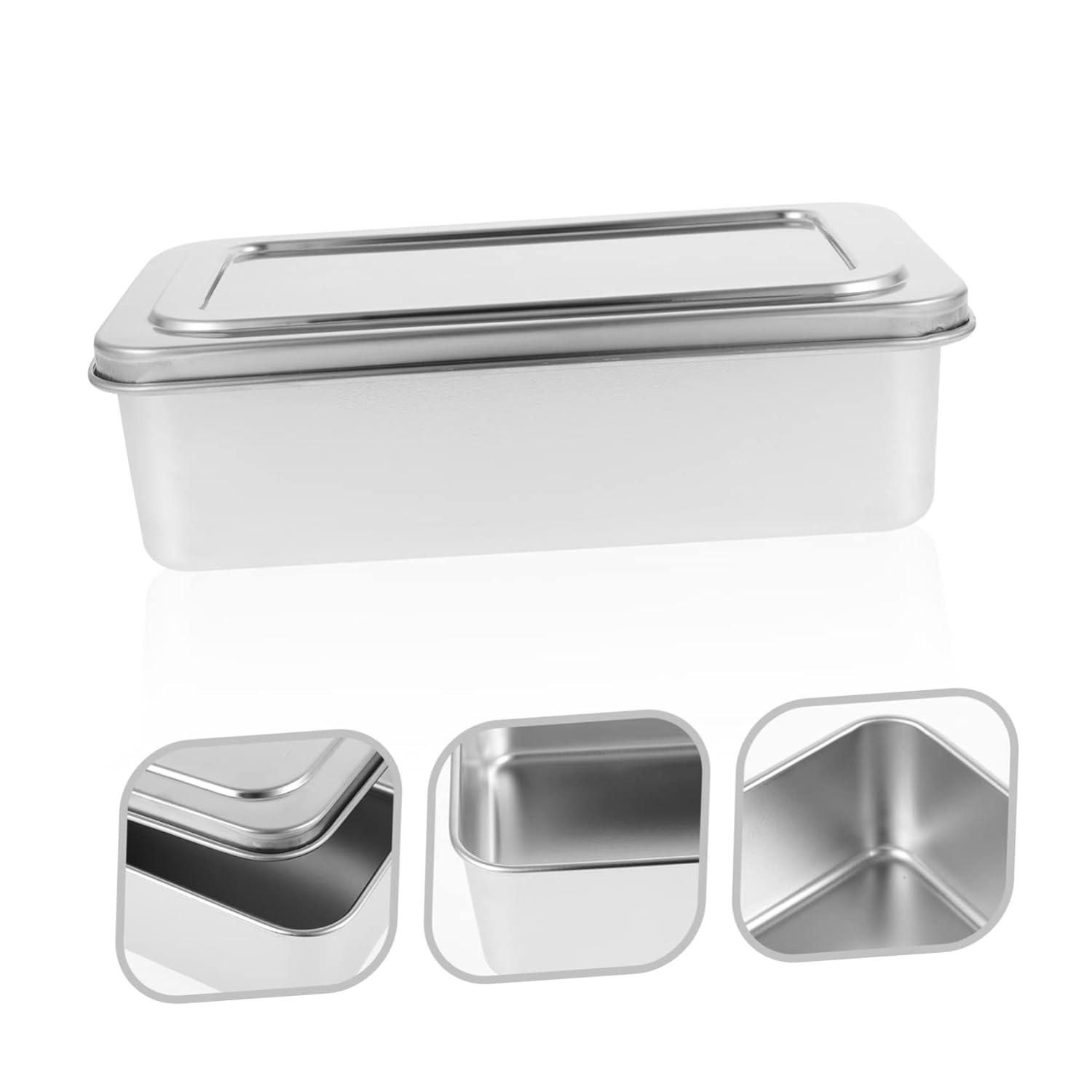 TABLZONE Stainless Steel Baking Tray Silver Oven Pan for Home Use with Lid