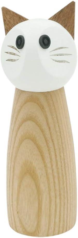 Cat-Shaped Wooden Salt and Pepper Mill Grinder