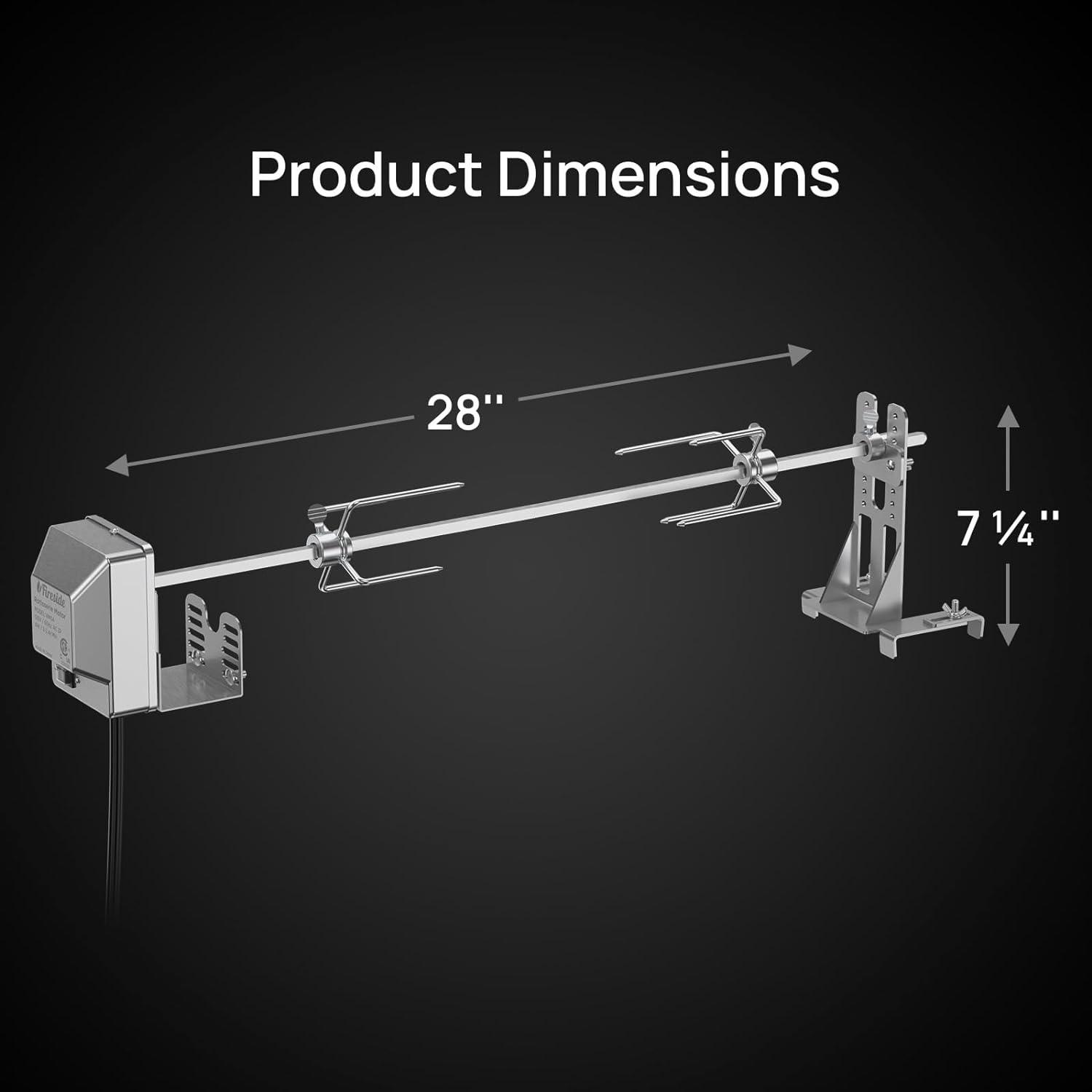 Stainless Steel Rotisserie Kit with Electric Motor for Gas Grills