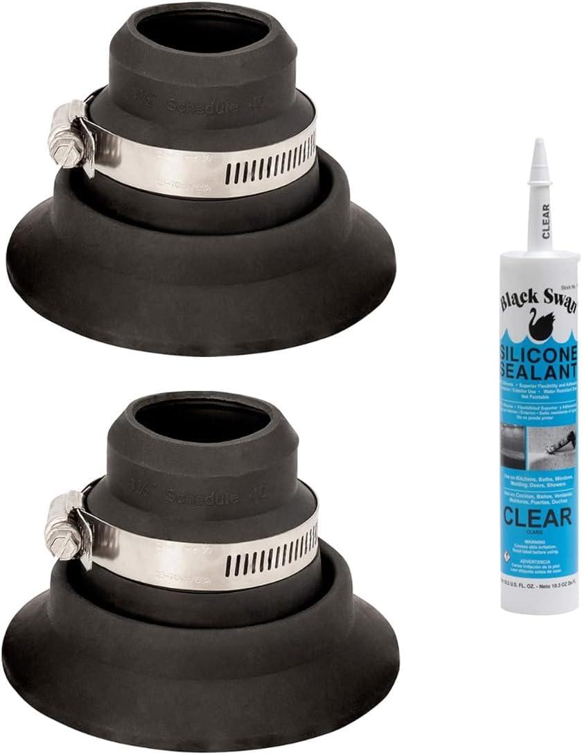 Bennington Roof Collar Repair Boot 2 Pack with Sealant Vent Flashing - Fits 1.5"-2" Pipe, Made in The USA