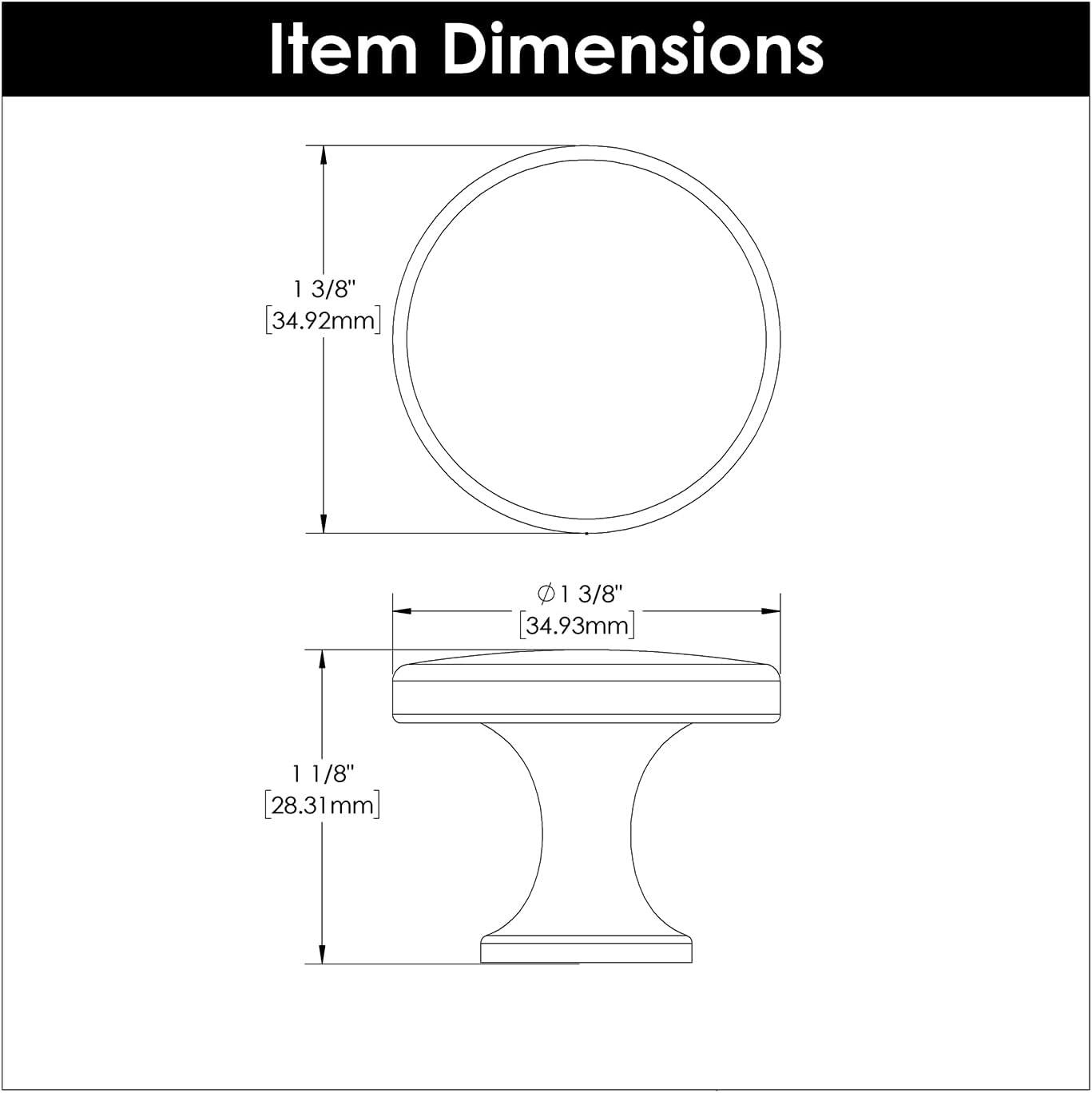 Forge Collection 1-3/8 in. Dia Cabinet Door and Drawer Knob