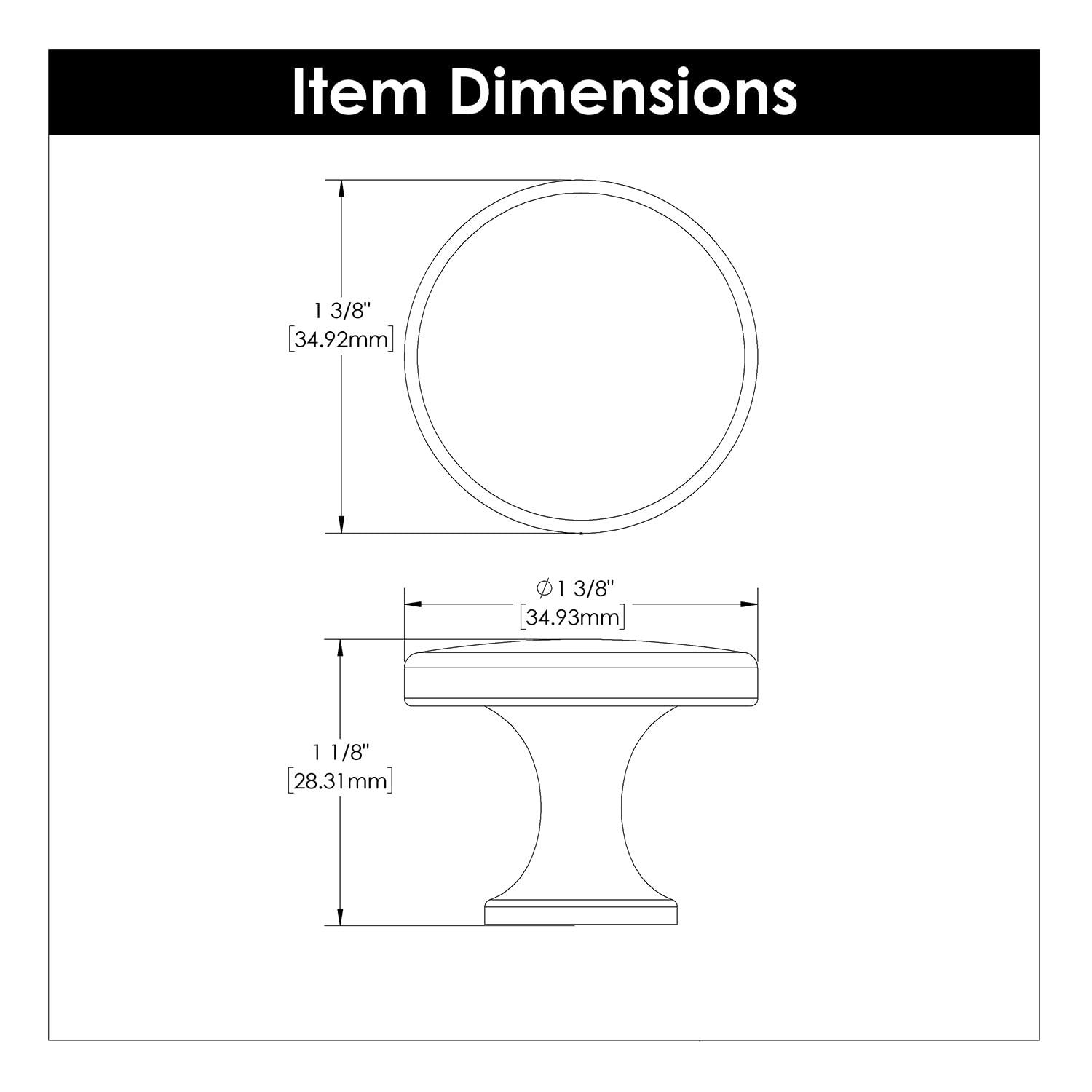 Forge Collection 1-3/8 in. Dia Cabinet Door and Drawer Knob