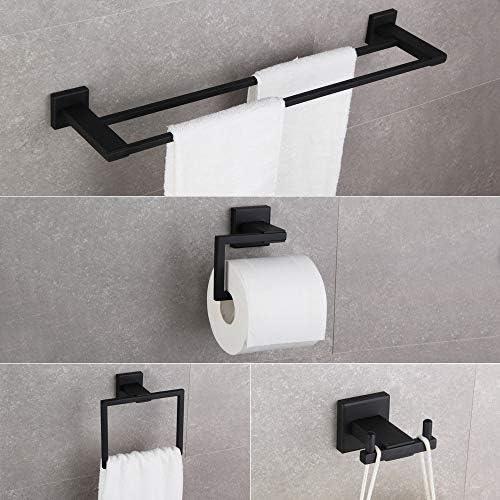 Matte Black Stainless Steel 4-Piece Bathroom Hardware Set