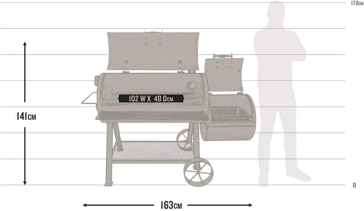 Oklahoma Joe's Oklahoma Joe's 1060 sq. in. Longhorn Reverse Flow Offset Smoker, Black