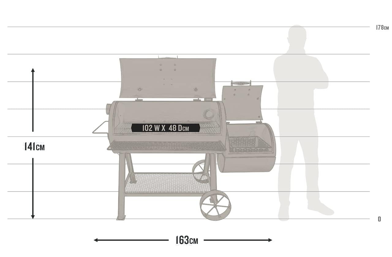 Oklahoma Joe's Oklahoma Joe's 1060 sq. in. Longhorn Reverse Flow Offset Smoker, Black