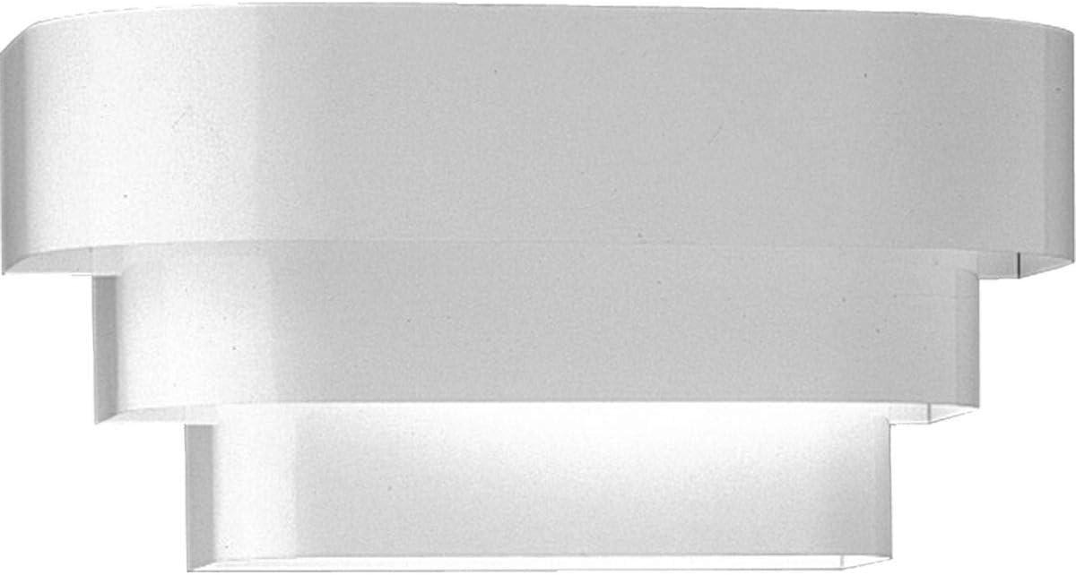 Progress Lighting Travera 1-Light Wall Sconce, White Finish, Metal Shade