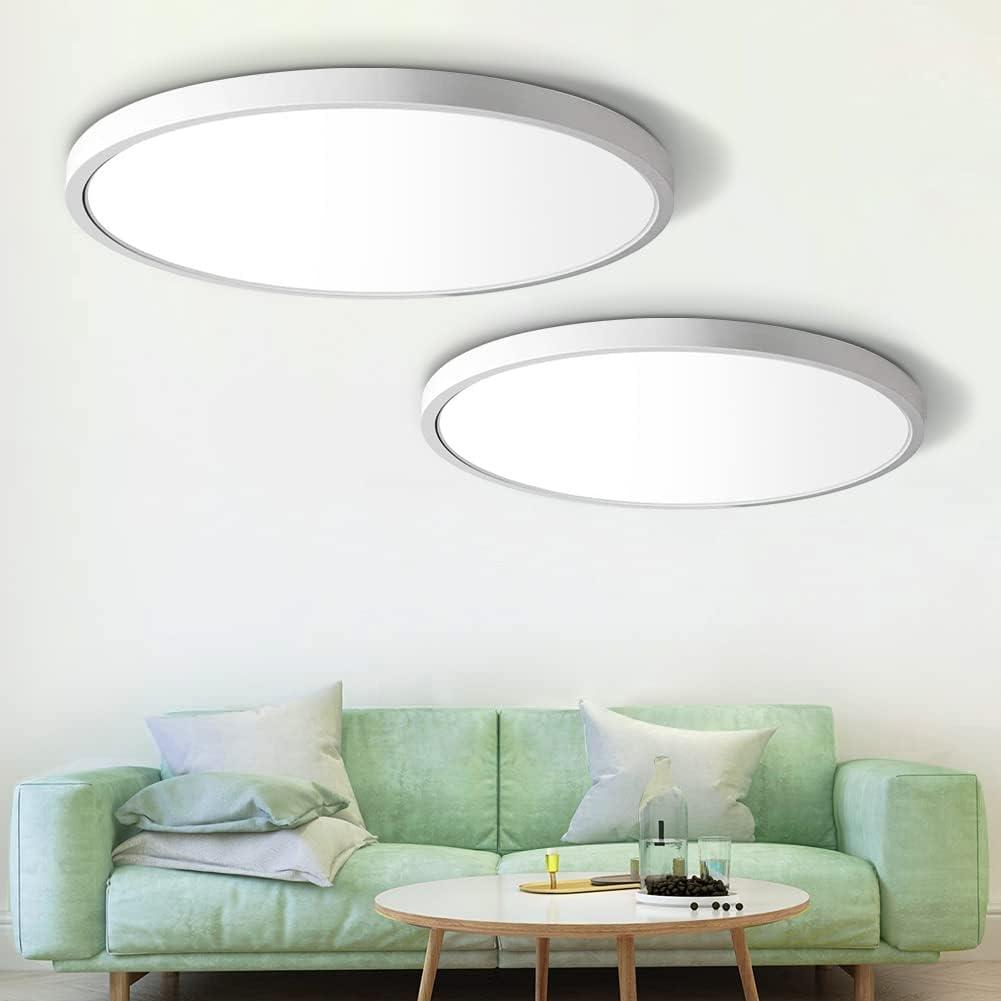 12-Inch White LED Flush Mount Ceiling Light Fixture