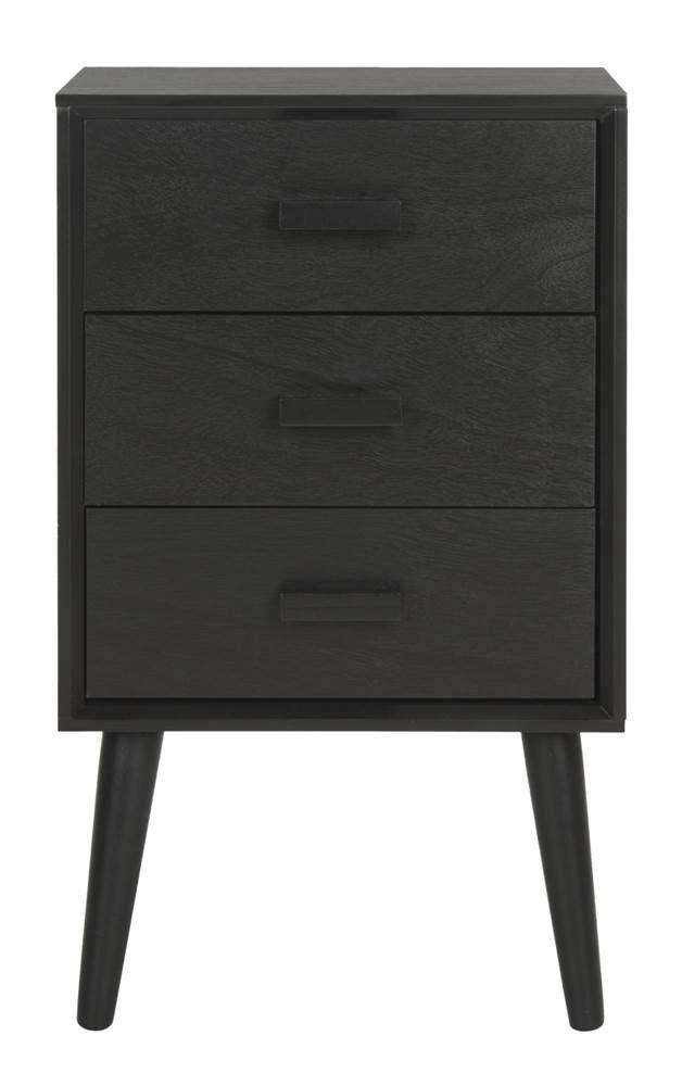 Pomona 3 Drawer Accent Table - CHS5700 - Black - Safavieh
