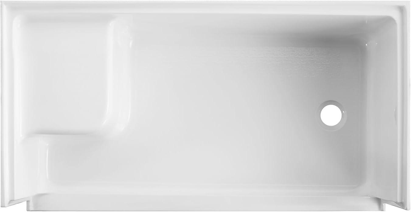 60" W x 32" D Single Threshold Shower Base with Seat
