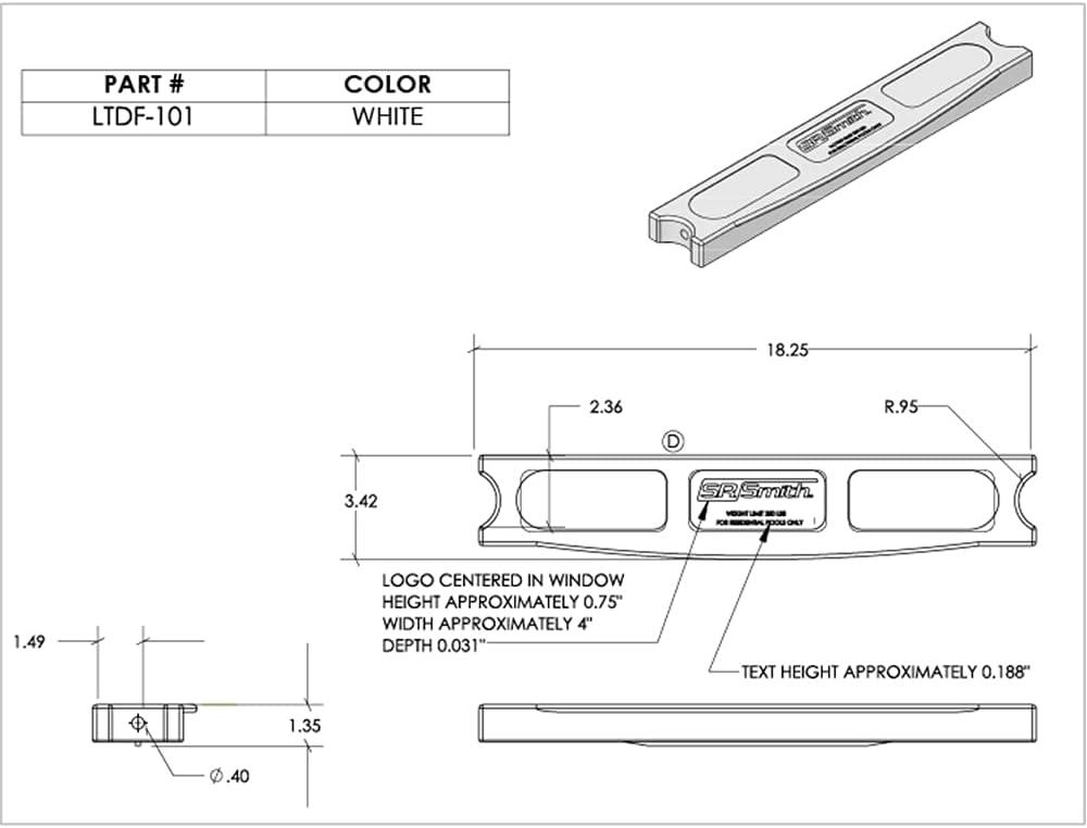 S.R.Smith LTDF-101 Econoline Swimming Pool Ladder Tread Replacement White Color