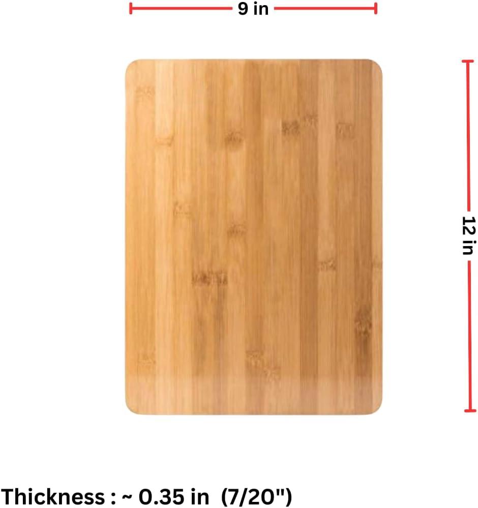 (Set of 12) 12"X9" Bulk Plain Bamboo Cutting Chopping Board | For Customized, Personalized Engraving Purpose | Wholesale Premium Bamboo Board (Without Handle)