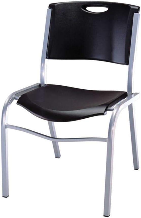 Contempo Black HDPE and Steel Stackable Chair - 14 Pack