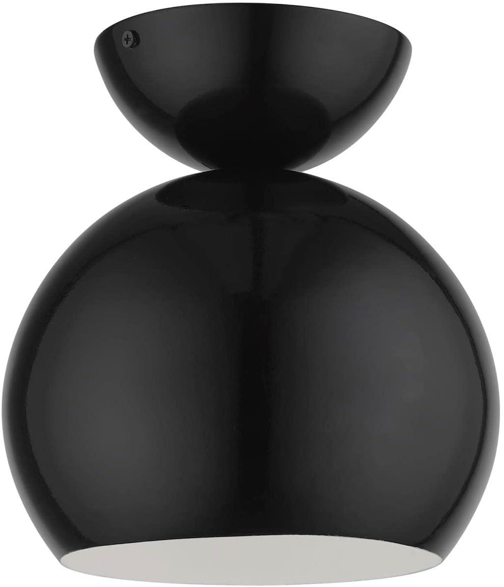 Livex Lighting Stockton 1 - Light Semi-Flush Mount in  Shiny Black