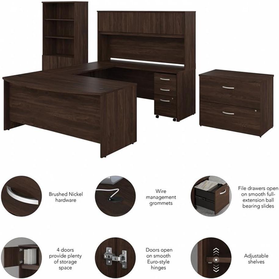 Studio C8-Piece U Shaped Executive Desk Office Set with Hutch