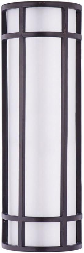 Bronze and White LED Outdoor Wall Sconce with Acrylic Shade