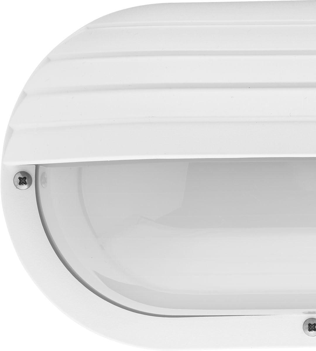 Progress Lighting, Bulkhead Collection, 1-Light Wall/Ceiling Mount, White, Polycarbonate Shade
