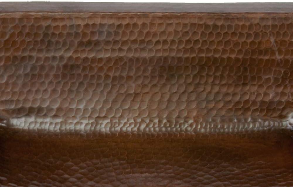 19" Rectangle Under Counter Hammered Copper Bathroom Sink