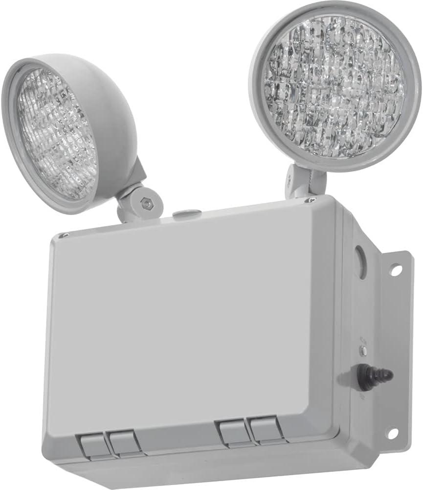 Gray Thermoplastic Dual Head LED Emergency Light