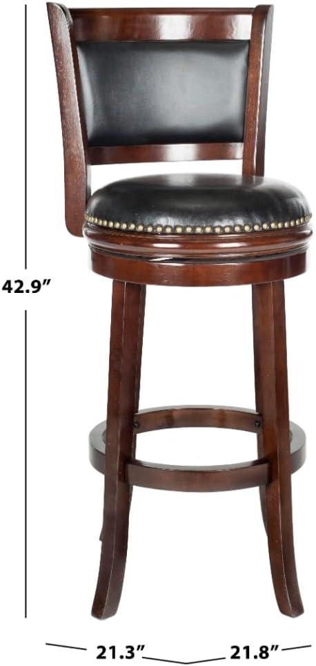 Brockway Swivel Bar Stool - Cappuccino/Black - Safavieh