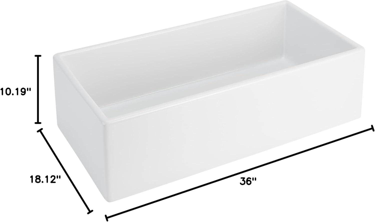 Rowena 36" Farmhouse Single Basin Fireclay Kitchen Sink