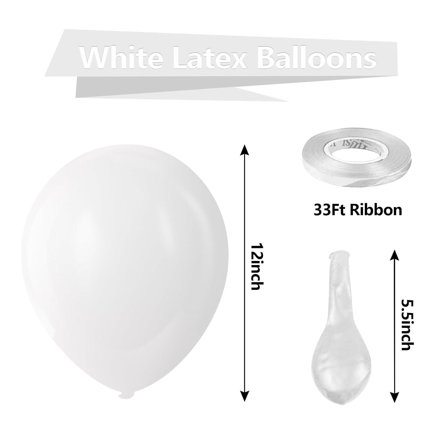 Treasures Gifted White Balloons - 12 Inch Latex Balloons - 100 Pack
