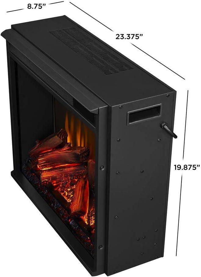 Compact Black Electric Fireplace Heater with Mantel