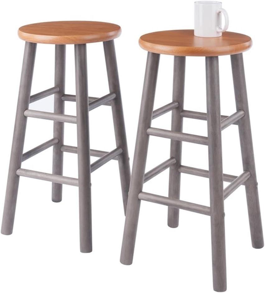 2pc 24" Huxton Counter Height Barstools Gray/Teak - Winsome