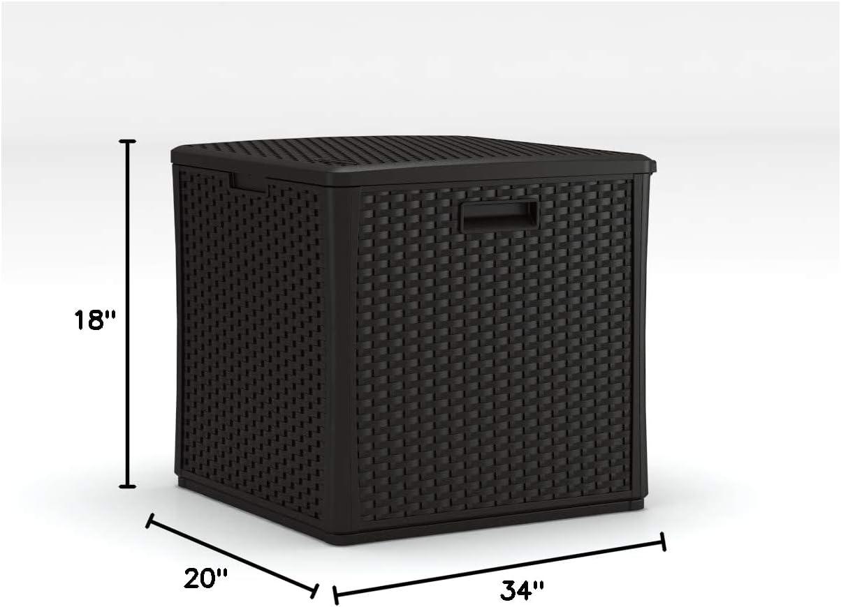 Java Resin Wicker 30-Gallon Outdoor Storage Table