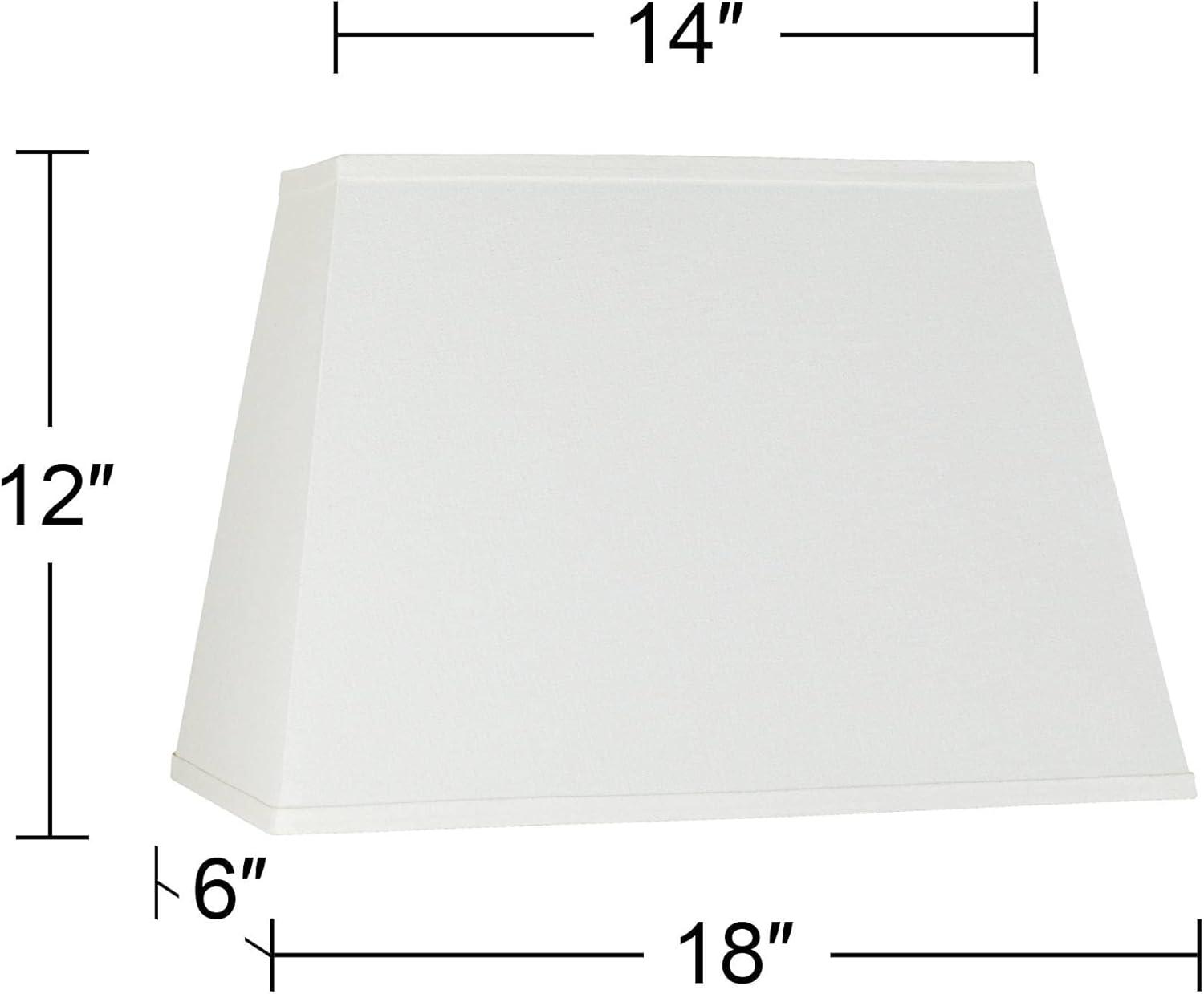 Springcrest Ivory Linen Large Rectangular Lamp Shade 14" Wide x 6" Deep at Top and 18" Wide x 12" Deep at Bottom and 12" Height (Spider) Replacement