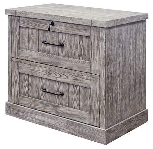 Rustic Brown 34'' Wide Mobile 2-Drawer Legal File Cabinet