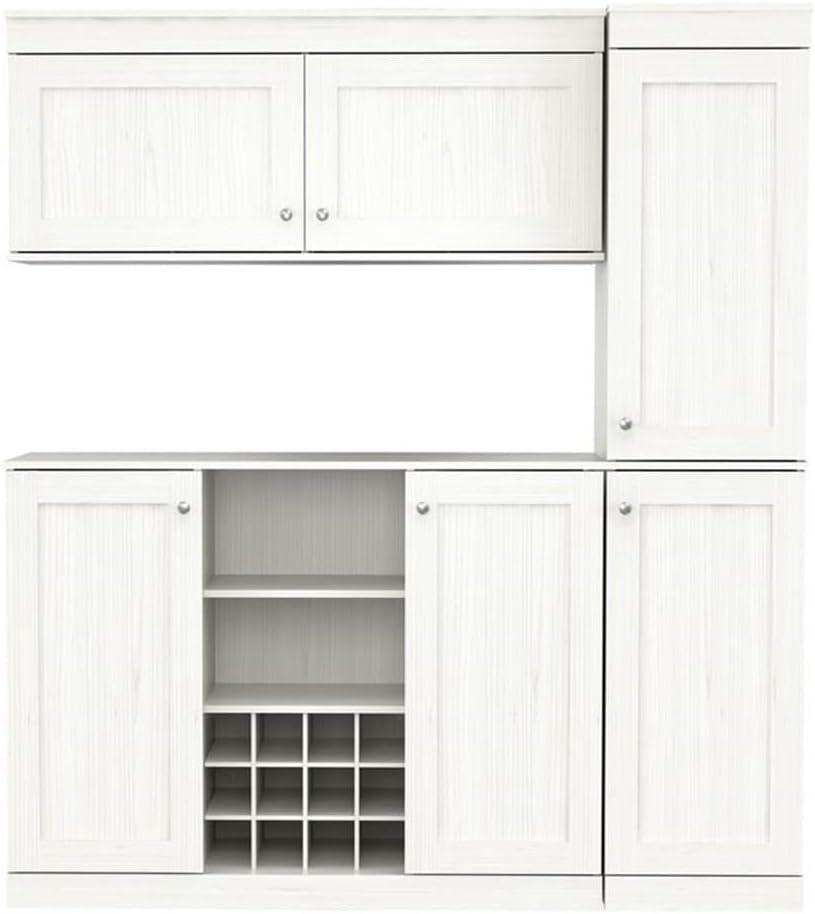 Inval Shaker Laminate 3-Piece Kitchen Cabinet System 63"W, Washed Oak