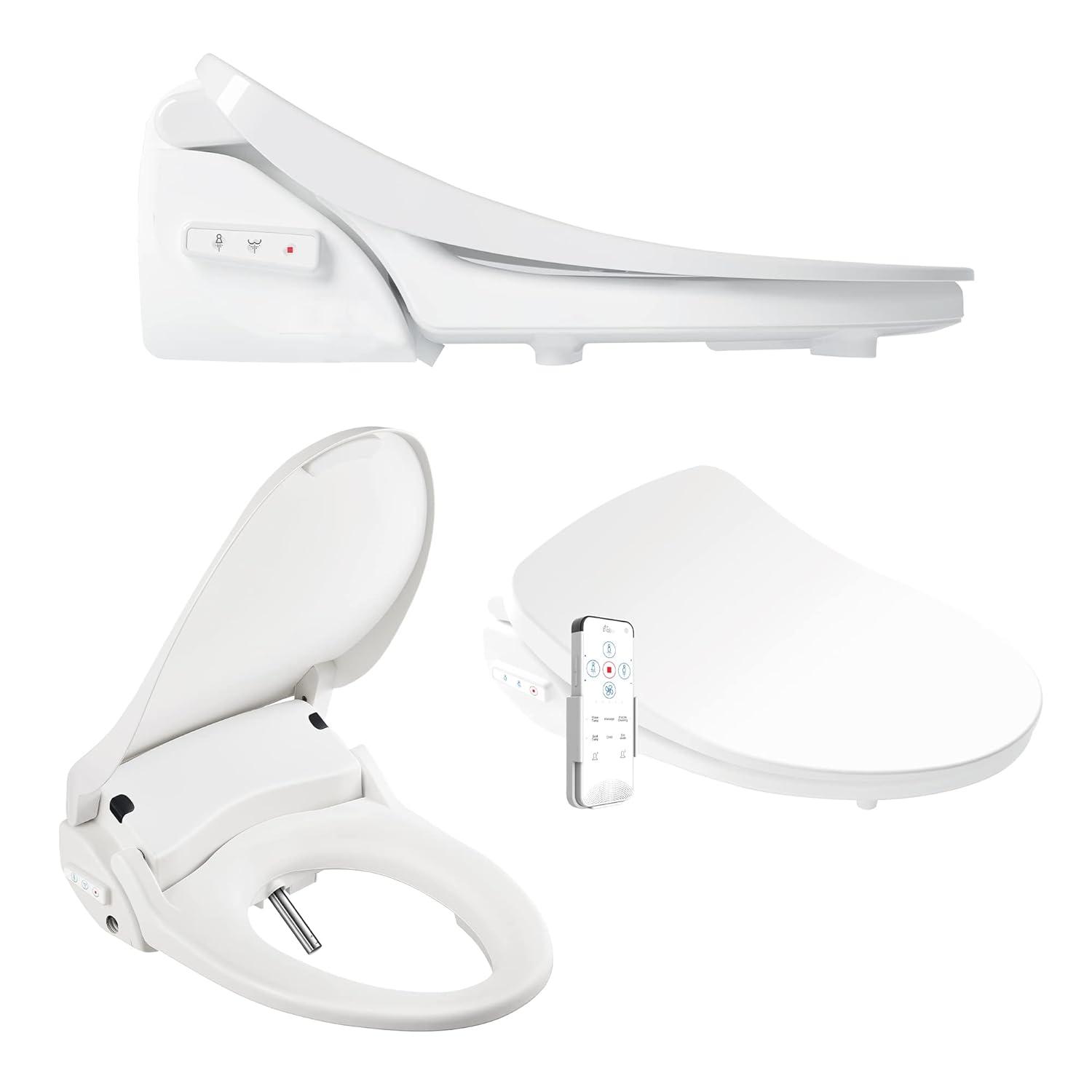 Bio Bidet by BEMIS Slim Three Bidet Toilet Seat, Adjustable Water Temperature with Warm Air Dryer 7ZSLIM3E 000