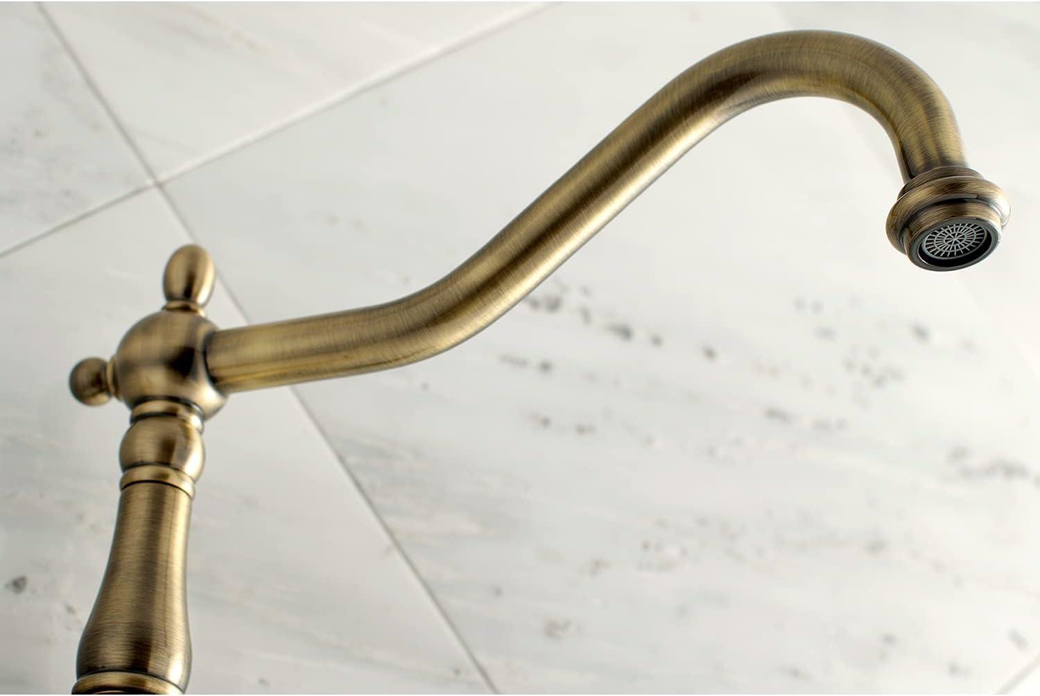 Kingston Brass Heritage Two-Handle 3-Hole Wall Mount Roman Tub Faucet