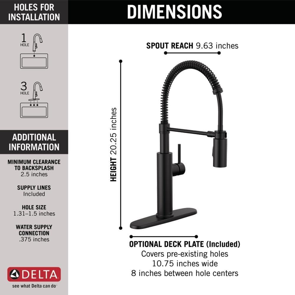 Antoni Pro Commercial Pull Down Sprayer Kitchen Sink Faucet