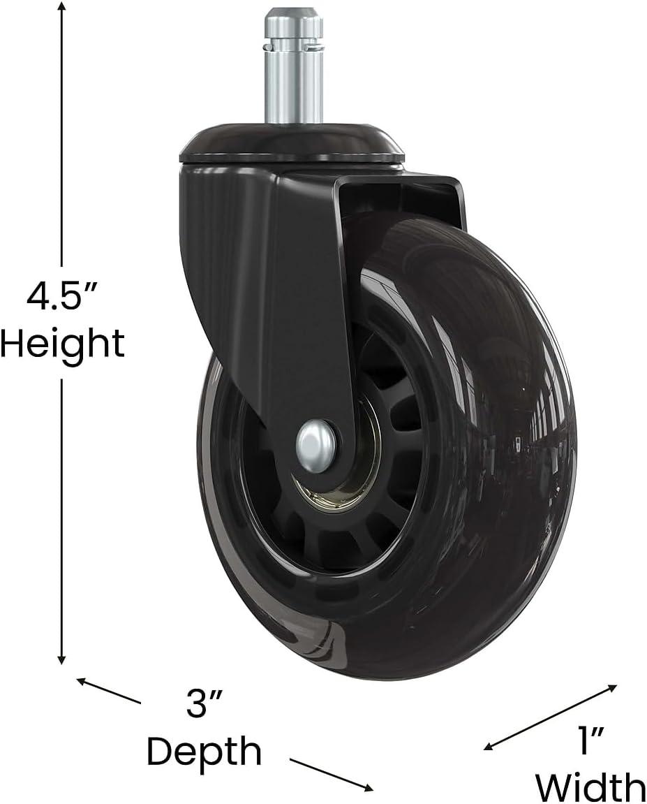 Mountain Way Non-Marring Rubber Replacement Wheels-Ball Bearing Motion