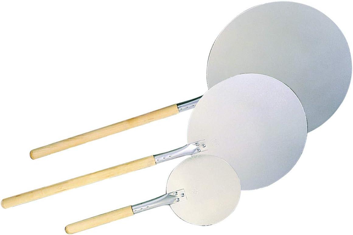 American Metalcraft 8" Round Aluminum Pizza Peel with 12" Wood Handle