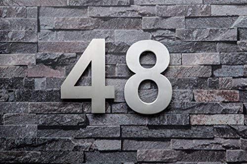 Barton 6" House Number 304 Stainless Steel Satin Floating Address House Home Number Sign