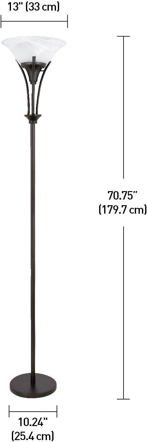 Globe Electric Gatineau 71" Dark Bronze Floor Lamp with Alabaster Glass Shade, 63361