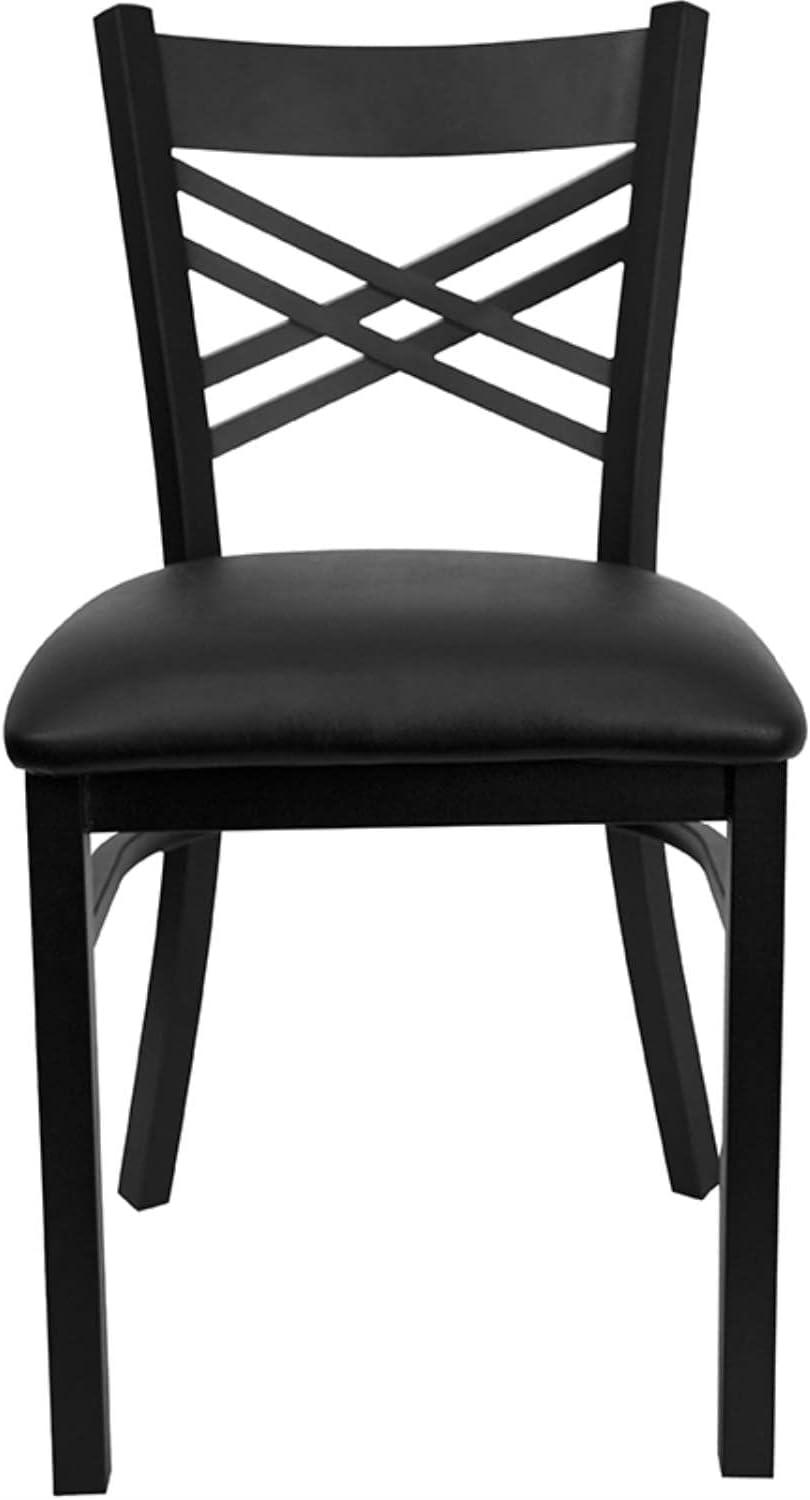 Flash Furniture Black ''X'' Back Metal Restaurant Chair