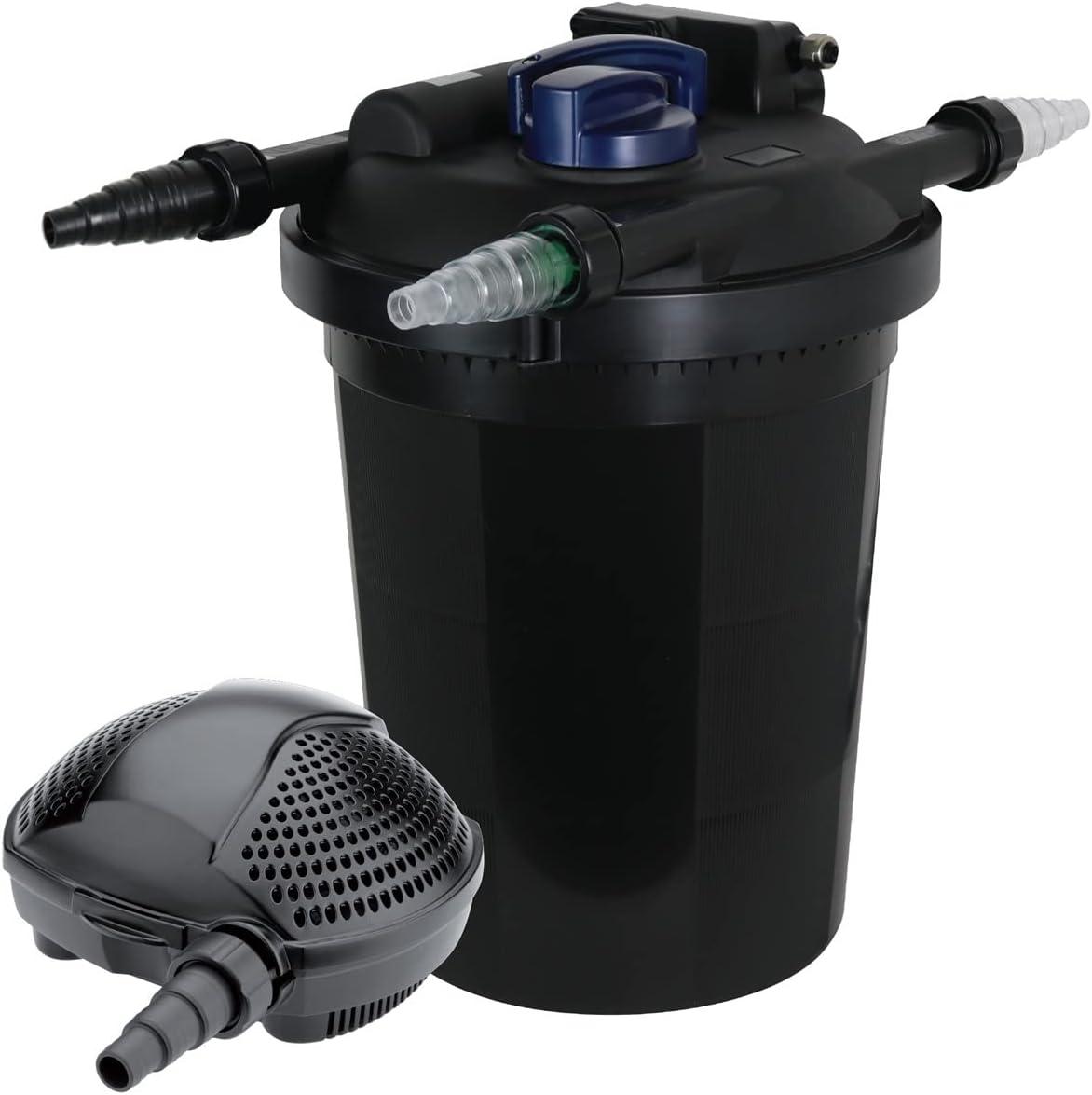 The Pond Guy AllClear G2 Bio Pressure Filter & Ultraviolet Light Clarifier with Backflush System, Pressurized External UVC Biological & Mechanical Filtration, Koi Fish Water Garden, All Clear 2000