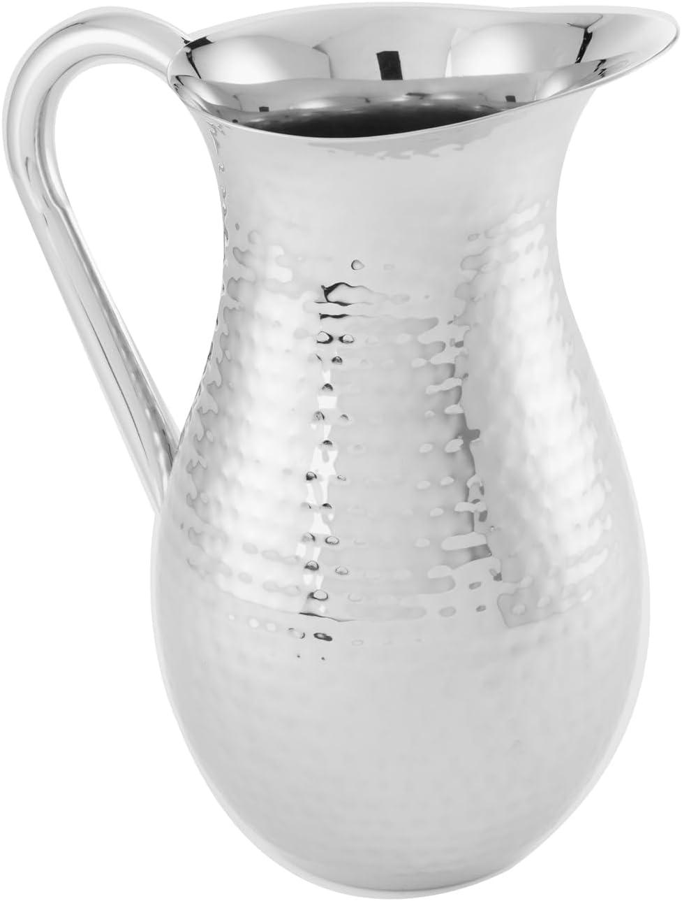 64 oz Hammered Stainless Steel Bell-Shaped Pitcher