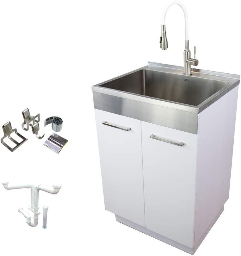 23.6" x 19.7" Free Standing Laundry Sink with Faucet