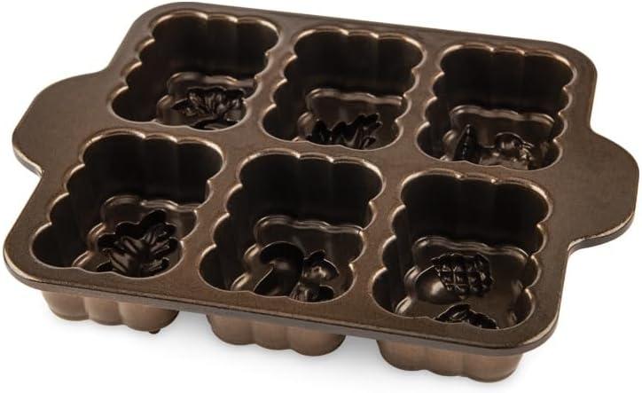 Harvest Mini Loaf Pan with Fall Designs, Non-stick Aluminum