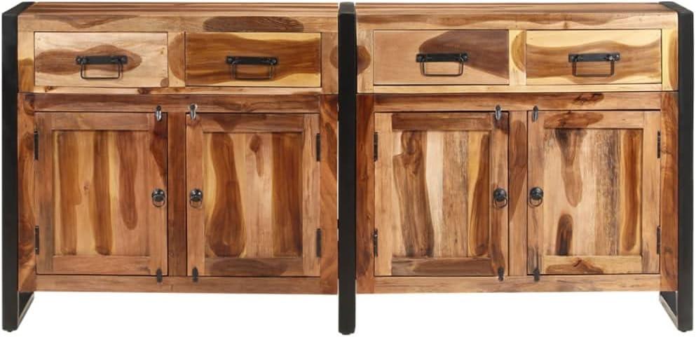 vidaXL Sideboard 67.7"x13.8"x31.5" Solid Acacia Wood with Honey Finish