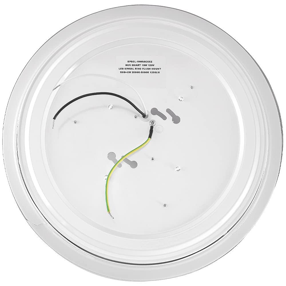 Luvoni by Maxxima 13 in. Smart WiFi LED Round Flush Mount Ceiling Light, Dimmable, CCT 2000K-5000K, 1500 Lumens