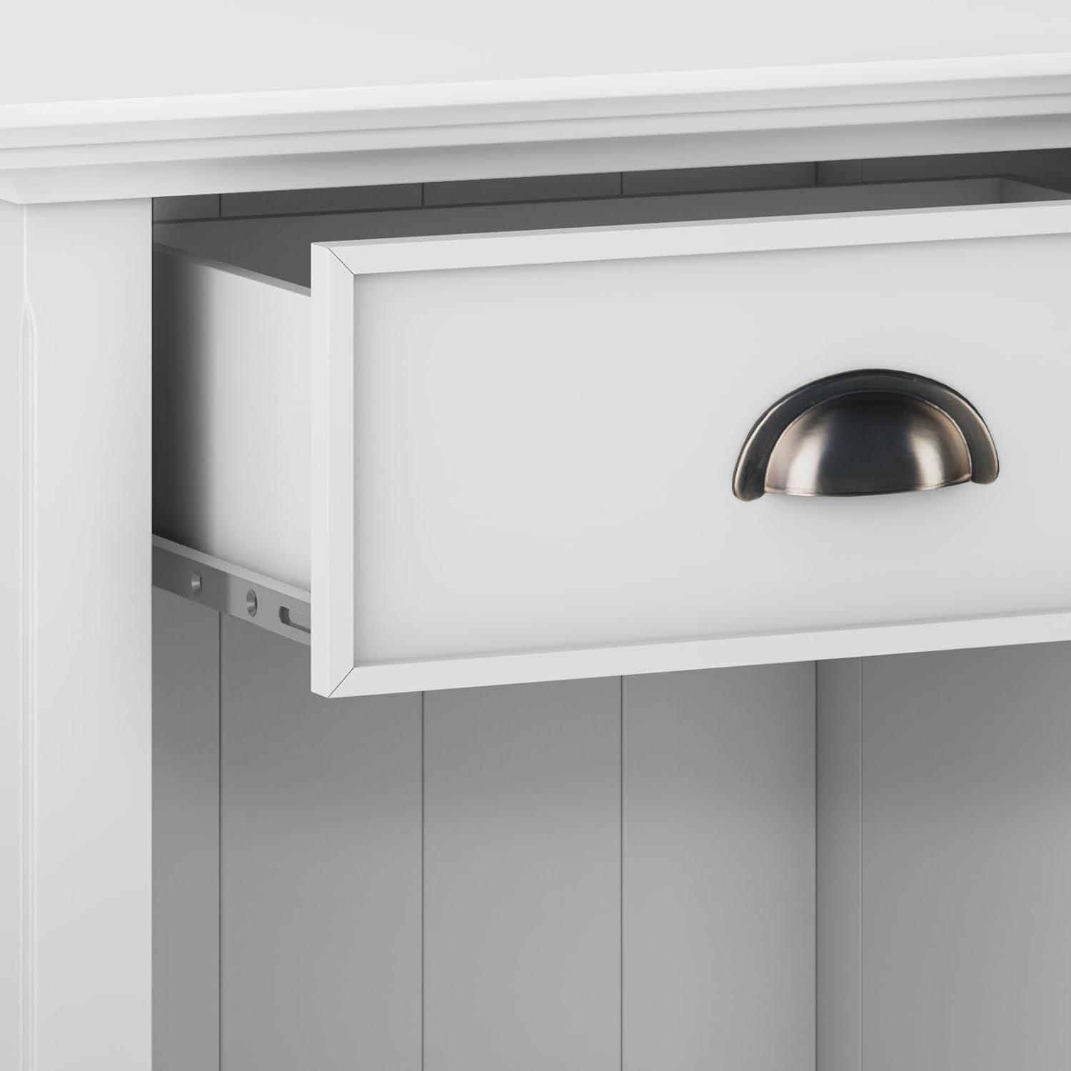 Simpli Home Acadian 24"W 1-Drawer Solid Wood Nightstand with Open Bottom Storage